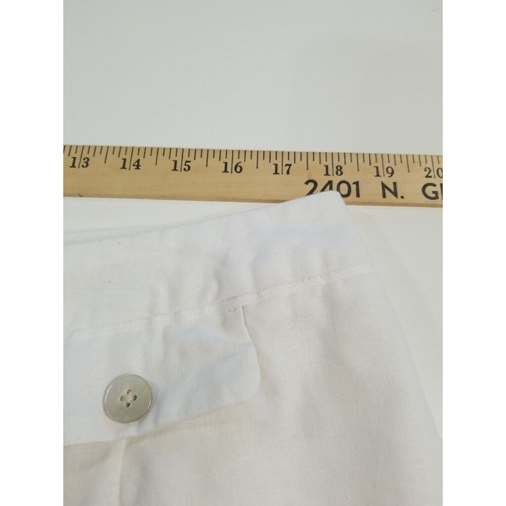 Cato Capri Pants Womens Plus 16W White Classic Linen Blend Cuffed - Picture 7 of 16